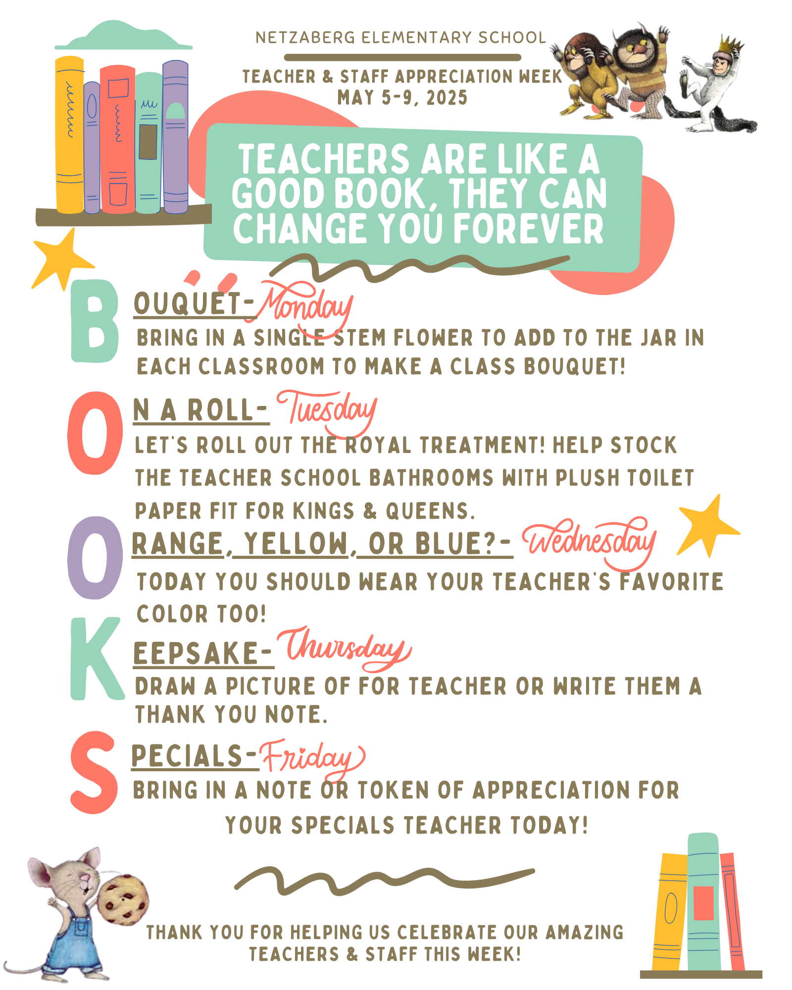 Teacher appreciation family flyer