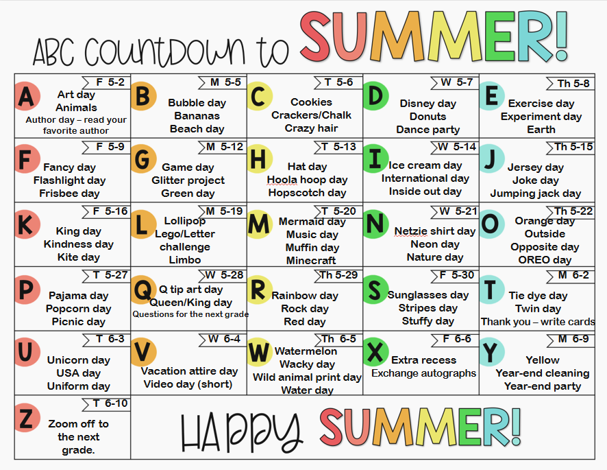 Countdown to summer